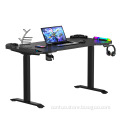 Electric Ergonomic Expandable Sit To Stand Gaming Table Pc Standup Desk With Led Lights Adjustable Height
